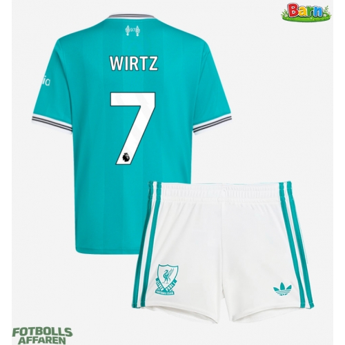 Liverpool Florian Wirtz #7 Tredjeställ Barn 2025-26 Kortärmad (+ Korta byxor)